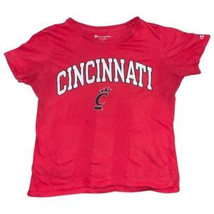 CHAMPION University of Cincinnati Bearcats Logo Short Sleeve T-Shirt Red Small